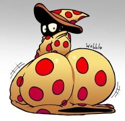 ass ass_focus back_view big_ass looking_back lucaslora pizza_tower pizzard tagme wizard wizard_hat wizard_robe