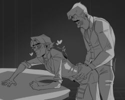 2boys 2d 2d_(artwork) 2men academy arcane arcane_jayce arcane_viktor arms ass ass_focus ass_grab bent_over bent_over_desk bent_over_table big_hands bigger_male black_and_white black_hair blush boys boys_only bred breeding breeding_mount brown_hair clothed_sex clothing cock cock_on_butt cuddling dark-skinned_male dark_skin desk_sex dialogue digital_media_(artwork) doggy_style doggy_style_position dry_humping erection erection_under_clothes erection_under_clothing face fully_clothed gay gay_male gay_sex greyscale grinding grinding_on_penis grinding_penis_on_ass grinding_through_clothes hand_on_hip hands hands_on_ass hard_on hugging hugging_from_behind humping jayce jayce_talis jayvik latino latino_male league_of_legends light-skinned_male light_skin looking_at_another looking_at_partner looking_down looking_pleasured loving_aura loving_couple loving_it male male/male male_focus male_only masculine_gay masculine_male mintothesoul mole_under_eye muscular muscular_male naked naked_male no_penetration no_sex pale-skinned_male pale_skin penis penis_on_ass riot_games romantic_ambiance romantic_couple school school_uniform sex shirt size_difference skinny_male skinny_waist small_waist smaller_male soft suit_and_tie suit_jacket sweet tan_skin twink uniform viktor_(league_of_legends) yaoi