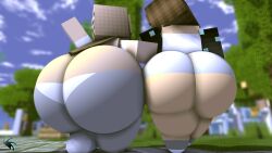 3d bent_over blonde_hair breast_expansion kejwii minecraft