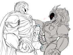 buff circuit_the_robot frottage gay macro micro overwatch penis rage_raptor ramattra red_eyes robot robot_male tall wire_hair