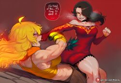 2futanari 2futas 2girls abs ai_generated aroused aroused_face athletic athletic_female bare_shoulders big_ass big_breasts big_butt big_thighs black_hair blush breasts breath caption cinder_fall clothed clothed_female clothing comic comic_page comics confrontation crop_top curvy curvy_body curvy_female curvy_figure cute cute_face dominant dominant_female dominant_futa domination dominatrix english english_text excited female fight fighting futanari hoorpy hourglass_figure long_hair lying lying_on_back motion_blur motion_lines muscles muscular muscular_female muscular_futa navel on_bottom on_top open_mouth patreon_logo patreon_username petite petite_body petite_breasts petite_female punch punching rwby saliva sexy sexy_body sexy_pose smile smirk standing story submissive submissive_female sweat sweatdrop sweating sweaty sweaty_body teeth text thick_thighs thighs tongue voluptuous voluptuous_female yang_xiao_long yellow_hair