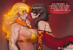 1futa 1futanari 2girls abs against_wall ai_generated aroused aroused_face athletic athletic_female bare_shoulders big_ass big_breasts big_butt big_thighs black_hair blush breast_press breast_squeeze breasts breath caption chin_grab choker cinder_fall comic comic_page comics crop_top curvy curvy_body curvy_female curvy_figure cute cute_face dominant dominant_female dominant_futa dominated domination dominatrix english english_text female futanari grabbing grabbing_another's_chin grabbing_chin gym_clothes gym_uniform hallway heart heart_symbol hoorpy hourglass_figure kabedon long_hair looking_at_another muscles muscular muscular_female muscular_futa patreon patreon_logo patreon_username petite petite_body petite_breasts petite_female rwby sexy sexy_body sexy_pose smile smirk standing story submissive submissive_female sweat sweatdrop sweating sweaty sweaty_body teeth text thick_thighs thighs voluptuous voluptuous_female yang_xiao_long yellow_eyes yellow_hair