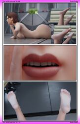 1girls ass big_ass big_breasts big_lips commander_shepard feet feet_fetish feet_focus feet_up femshep jane_shepard laying_down laying_on_stomach lips mass_effect rotosama smirk