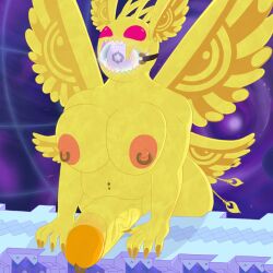 anthro breast cock creature grand_doomer kirby_(series) kirby_return_to_dream_land large_penis large_tits nonbinary pierced_genitals pierced_nipples thighs yellow_body