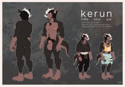 4_toes abs animal_genitalia anthro anthro_only ass balls big_balls black_hair brown_nose canine cheek_tuft chest_fur chest_tuft clothing ear_piercing facial_piercing feet fur furry hair huge_balls hyper hyper_balls kerun kerun_(character) male male_only mammal model_sheet muscular no_humans nose_piercing nude paws penis piercing plantigrade pose pubes septum_piercing sheath simple_background solo toes tuft were werewolf wolf