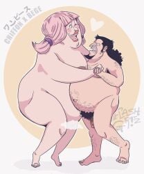 2025 big_breasts black_hair breasts capone_bege charlotte_chiffon chiffon chubby chubby_female chubby_male couple couple_(romantic) couple_love curly_hair dancing fat fat_female fat_male female flashgritz full_body fully_naked fully_nude hairy_balls hairy_male love mafia_boss male obese_female one_piece penis pink_hair short_male shorter_male small_penis smaller_male straight_female straight_male tall_woman taller_female whole_cake_island