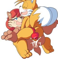 anthro anus archie_comics ass ass_grab balls black_nose blue_eyes breasts brown_fur canine chipmunk cum cum_in_pussy cum_inside cum_leaking cumdrip female fox grabbing hand_mark hand_on_ass heart looking_pleasured male mammal medium_breasts missionary naughty_face nipples open_mouth orange_fur penetration penis pleasure_face presenting presenting_anus presenting_balls presenting_penis pussy rodent sally_acorn sega senshion sex sonic_(series) sonic_the_hedgehog_(archie) sonic_the_hedgehog_(comics) sonic_the_hedgehog_(series) squirrel straight tail tails tails_the_fox teeth text thong tongue transparent_background vagina vaginal_penetration