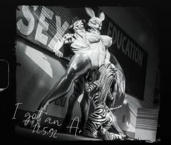2026 3d_(artwork) anal anal_penetration anthro anthro_on_anthro anthro_penetrated anthro_penetrating anthro_penetrating_anthro balls bandai_namco big_breasts black_and_white breast_size_difference breasts classroom closeups3d clothing cunnilingus digi_(yourdigimongirl) digimon digimon_(species) digital_media_(artwork) elise_(thinecrawler) equid equine female female_penetrated fluffy fluffy_tail genitals group group_sex gynomorph hair hi_res hooves intersex kneeling legwear long_hair male male/female male_penetrating male_penetrating_female mammal monochrome muscular muscular_anthro muscular_male nude_anthro nude_gynomorph nude_male oral penetration penile penile_penetration penis penis_in_ass renamon school sex sex_education small_breasts tail thick_thighs thigh_highs threesome trio vaginal vulva zahr_(sladdoska) zebra
