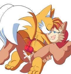anthro anus archie_comics ass ass_grab balls black_nose blue_eyes breasts brown_fur canine chipmunk cum cum_in_pussy cum_inside cum_leaking cumdrip female fox grabbing hand_mark hand_on_ass heart looking_pleasured male mammal medium_breasts missionary naughty_face nipples open_mouth orange_fur penetration penis pleasure_face presenting presenting_anus presenting_balls presenting_penis pussy rodent sally_acorn sega senshion sex sonic_(series) sonic_the_hedgehog_(archie) sonic_the_hedgehog_(comics) sonic_the_hedgehog_(series) squirrel straight tail tails tails_the_fox teeth text thong tongue transparent_background vagina vaginal_penetration