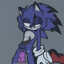 1boy anthro black_tip blue_fur colored_sketch dildo_in_ass dildo_insertion dildo_riding dildo_sitting exe_(revie) faker_(revie) furry furry_male gloves hedgehog knotted_dildo male_masturbation male_only masturbation naviclenek0 nervous_expression penis_out pink_dildo precum precum_drip precum_on_penis red_shoes sexually_frustrated short_male solo_male sonic.exe_(series) tentacle