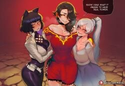 1futa 1futanari 3girls abs ai_generated angry angry_face annoyed annoyed_expression aroused aroused_face athletic athletic_female bare_shoulders big_ass big_breasts big_butt big_thighs black_hair blake_belladonna blush boner_in_pants boner_under_clothes breasts breath bulge bulge_through_clothing bulge_under_clothes caption cinder_fall cleavage clothed clothed_female clothing collarbone comic comic_page comics confrontation crop_top curvy curvy_body curvy_female curvy_figure cute cute_face english english_text excited female futa_with_female futanari group half-closed_eyes heart heart_symbol hoorpy hourglass_figure hug long_hair looking_at_another muscles muscular muscular_female navel netorare ntr open_mouth patreon_logo patreon_username petite petite_body petite_breasts petite_female rwby scar scar_across_eye scar_on_face sexy sexy_body sexy_pose shy smile smirk standing story sweat sweatdrop sweating sweaty sweaty_body teeth text thick_thighs thighs tongue trembling voluptuous voluptuous_female weiss_schnee white_hair