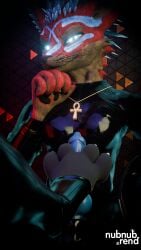 3d_(artwork) absurd_res animal_genitalia animal_penis ankh anthro armwear balls black_latex blue_body blue_eyes blue_fur blue_penis brown_body brown_fur canine_genitalia canine_penis clothed clothing cuffs_(clothing) deuzear digital_media_(artwork) duo egyptian erection feet foot_fetish foot_focus foot_play footjob fur genitals glistening glistening_body hair hi_res isaacjexo jex latex latex_armwear latex_clothing latex_legwear latex_skinsuit legwear male male/male multicolored_body multicolored_fur multicolored_hair muscular muscular_male nubnub_rend nubnub_rend_(character) pawpads paws penile penis pov_footjob red_body red_fur reflection rexouium sex sheath skinsuit tight_clothing toes