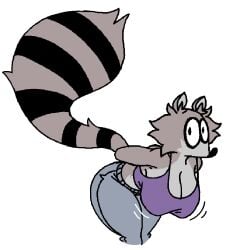 1girls arms_behind_back big_tail breasts diegutan female female_only raccoon raccoon_girl tail thighs uva_the_raccoon