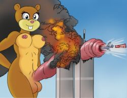 1futa 9/11 airplane breasts color colored en english english_text futanari giant_futanari giantess i_apologize_in_advance_of_this naked nickelodeon nicktoons outdoor outdoors outside penis plane sandy_cheeks sandy_cheeks_cock_vore spongebob_squarepants squirrel tagme text twin_towers