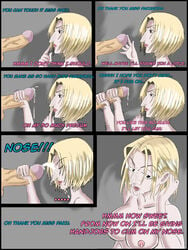 1girls artist_request big_nose blonde blonde_hair breasts cum cum_on_face cumshot female handjob human hunter_x_hunter large_breasts light-skinned_female light_skin male nosejob pakunoda penis phantom_troupe short_hair shounen_jump tagme text villainess