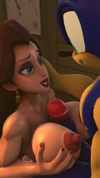 3d 3d_(artwork) areolae big_breasts bluewyvern boobjob breasts crossover female intimate male male/female mario_(series) naked naked_female nintendo nipples nude_female paizuri pauline_(mario) penis sega sonic_(series) sonic_the_hedgehog sonic_the_hedgehog_(series)