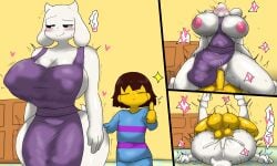 big_breasts blush breasts enigi09 frisk sex toriel undertale