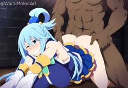 1boy 1boy1girl 1girl1boy 1girls ai_generated aqua_(konosuba) ass ass_grab blue_eyes blush clenched_teeth clitoris cock dark-skinned_male doggy_style doggy_style doggy_style doggy_style_position female grabbing_ass hi_res high_resolution highres huge_breasts huge_cock huge_cock interracial kono_subarashii_sekai_ni_shukufuku_wo! large_breasts looking_ahead male/female one_eye_closed penis penis_in_pussy pussy_juice sex testicles vaginal_penetration waifumakerart