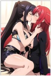 akeno_himejima girl_on_girl high_school_dxd lesbian_couple lesbian_kiss lesbian_sex rias_gremory yuri yuri