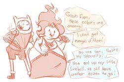 adventure_time dress fattening feeding finn_the_human flame_princess speech_bubble weight_gain wide_hips