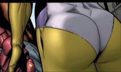 1girls ass ass_focus big_ass butt_crack comic dat_ass fanservice fit fit_female green_body green_skin huge_ass jennifer_walters large_ass leotard marvel marvel_comics official official_art plump plump_ass screencap self_upload she-hulk skin_tight slim_waist superheroine thick thick_ass tight_clothing unseen_female_face