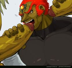 bara blowjob burankoprn ganondorf gay goron interspecies male_focus male_only nintendo tagme the_legend_of_zelda yaoi