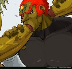 bara blowjob boner burankoprn darunia erection ganondorf ganondorf_(ocarina_of_time) gay goron green_skin interspecies male_focus male_only nintendo ocarina_of_time tagme the_legend_of_zelda yaoi