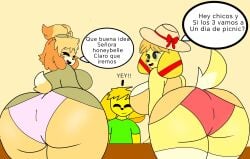 animal_crossing axelbros big_ass big_breasts breasts bubble_butt derpybelle female furry huge_ass huge_breasts isabelle_(animal_crossing) thick_thighs wide_hips