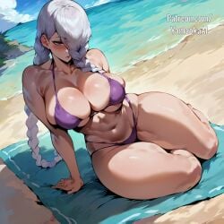 about_to_fuck ai_generated beach big_breasts big_thighs bikini jujutsu_kaisen mei_mei_(jujutsu_kaisen) non_nude thiccwithaq_(ai_style) yamaokaai