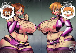 2017 2boys 2girls age_progression aged_up areolae ass bare_shoulders belly big_ass big_breasts blonde_hair blue_eyes blush breast_grab breasts brown_hair cleavage clothed clothing eyelashes female feminization fishnets gender_transformation genderswap genderswap_(mtf) glasses gloves grey_background hand_on_breasts huge_ass huge_breasts human large_ass large_breasts lipstick looking_down male midriff milfification million mother mother_and_son navel nipples onat orange_hair original_character pink_lipstick possession pussy revealing_clothes short_hair skirt slightly_chubby standing surprised teeth text thick_thighs thighhighs tumblr voluptuous watermark wide_hips