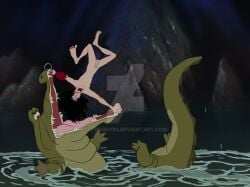 0freddy92 balls barefoot captain_hook crocodile daddy disney distress dude_in_distress edit feet hook hook_hand long_hair male male_only naked nipples nude nude_male pectorals penis peril peter_pan_(disney) pirate screenshot_edit slapstick tick-tock tick_tock_crocodile ugly_man villain vore water watermark watermarked_at_source wet