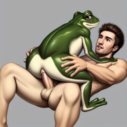 ai_generated feral frog furdraw180 human_penetrating riding self_upload simple_background