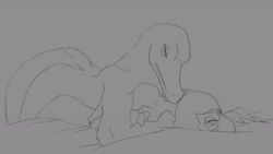 2018 all_fours ambiguous_gender ambiguous_penetration animated anthro avian beak bed bird crocodile crocodilian doggy_style duo from_behind_position half-closed_eyes heart interspecies kissing lying male male/ambiguous nude on_bed on_front penetration reptile scalie sex simple_background sketch smile tabuley teeth video_games