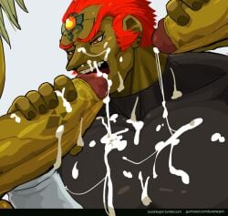 bara blowjob burankoprn ganondorf gay goron interspecies male_focus male_only nintendo tagme the_legend_of_zelda yaoi