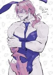 bulge bunnysuit cute_male embarrassed gregor_(limbus_company) limbus_company male male_only project_moon