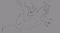 2018 anal anal_sex animated anthro anthro_on_anthro anus balls big_ears breasts canine female fox full_nelson fur hair knot male male_penetrating mammal nipples nude penetration pussy sex simple_background sketch straight tabuley tongue tongue_out