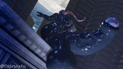 3d ass balls big_balls big_breasts big_butt big_penis breasts genitals gynomorph hi_res huge_balls huge_cock hyper hyper_balls hyper_genitalia hyper_penis intersex long_tongue muscle_arms ok_bruh penis she-venom solo symbiote thick_thighs tongue vein veiny_penis