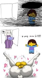 1boy 1girls anthro anthro_penetrated big_breasts blush breasts enigi09 female female_penetrated frisk frisk_(undertale) frisk_dreemurr larger_female male male/female male_penetrating male_penetrating_female mating_press meme milf omg_hi! sex size_difference small_dom_big_sub smaller_male toriel undertale undertale_(series) vaginal_penetration white_background white_fur