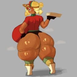 adawndraws big_breasts big_thighs cookie_run fat_ass glistening pizza_box pizza_cookie shiny_skin