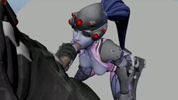 3d animated blizzard_entertainment bodysuit ellowas fellatio female kneeling nexus763 oral overwatch ponytail purple_skin reaper sound video widowmaker