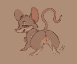 anthro anus ass bestiality big_ears don_bluth female genitals hi_res mammal mouse mrs._brisby murid murine nude pussy rodent smile solo tail the_secret_of_nimh wolps