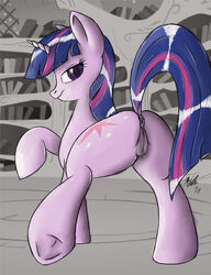 2018 anatomically_correct anatomically_correct_anus anatomically_correct_pussy anus ass cutie_mark equine eyelashes female feral friendship_is_magic fur hair half-closed_eyes hooves horn looking_at_viewer mammal morgenergy multicolored_hair my_little_pony nude presenting presenting_hindquarters puffy purple_eyes purple_fur purple_hair pussy raised_tail solo twilight_sparkle_(mlp) two_tone_hair underhoof unicorn