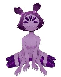 6_arms breasts female leather muffet nipples simple_background solo_focus undertale unnecessaryfansmut video_games