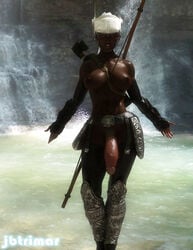 1futa 3d abs areolae armor big_penis breasts dark-skinned_futanari dark_skin dickgirl flaccid futa futa_only futanari huge_cock intersex jbtrimar large_penis nature nipples penis selwynn_netherbend solo veiny_penis water