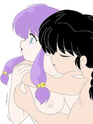 1boy breast_grab breasts female purple_hair ranma-kun ranma_1/2 ranma_saotome shampoo_(ranma_1/2)