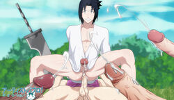 4boys anal anal_penetration anal_sex black_eyes black_hair boruto:_naruto_next_generations clothing cum cumshot ejaculation faceless faceless_male gangbang gay group group_sex hozuki_suigetsu male male_only multiple_boys multiple_males naked naruto naruto_shippuden nude onoro_nyo orgy penis sasuke_uchiha sword testicles uchiha_itachi uncensored weapon wet yaoi