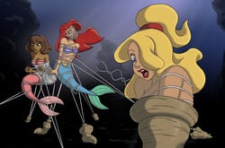 3girls angry ariel ariel's_sisters arista arms_behind_back bare_shoulders blonde_hair blue_eyes breasts brown_hair burnup19 clenched_hand clenched_teeth closed_mouth dark_skin disney disney_princess female female_only femsub fish_girl floating_hair gabriella_(the_little_mermaid) green_eyes lips lipstick long_hair makeup medium_breasts mermaid monster monster_girl multiple_females multiple_girls multiple_subs nervous open_mouth red_hair red_lipstick restrained rope round_teeth scared short_hair strapless teeth the_little_mermaid underwater water