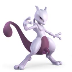 1boy 2018 2_toes 3_fingers 3_toes 3d absurd_res alpha_channel anthro belly big_tail edit feet flaccid full_length furry hi_res legendary_pokémon male male_only mewtwo nintendo no_nipples nude official_art paws penis pokemon pokemon_(species) pokemon_rgby purple_eyes purple_fur smile solo standing super_smash_bros. tail testicles thick_thighs toes transparent_background video_games white_background wide_hips zekromlover