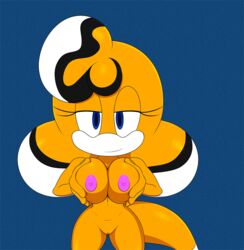 2018 animated anthro big_breasts bigdon1992 breasts character_request digital_media_(artwork) fan_character female fish goldfish marine nipples nude nyuroraxbigdon original original_character pussy sega simple_background sonic_(series)