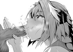 2boys :>= astolfo_(fate) blush braid cum cum_bubble cum_in_mouth cute_male dark-skinned_male erection fate/apocrypha fate/grand_order fate_(series) fellatio femboy from_side greyscale heavy_breathing highres male_only monochrome multiple_boys open_mouth oral penis piku0piku simple_background sweatdrop testicles textless trap uncensored veins veiny_penis white_background yaoi